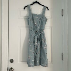 Blue floral apron dress